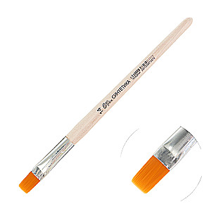 Synthetic Brush Flat No. 14 d-14 mm; L-16 mm wooden handle Calligrata