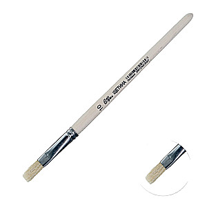 Flat Bristle Brush No. 10 d-10 mm; L-18 mm wooden handle Calligrata