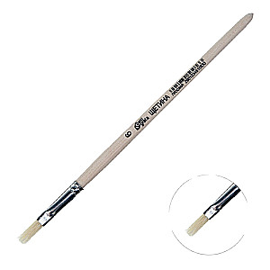 Flat Bristle Brush No. 6 d-6 mm; L-14 mm wooden handle Calligrata