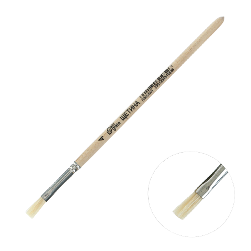Brushed Flat Bristle No. 4 d-4 mm; L-12 mm wooden handle Calligrata