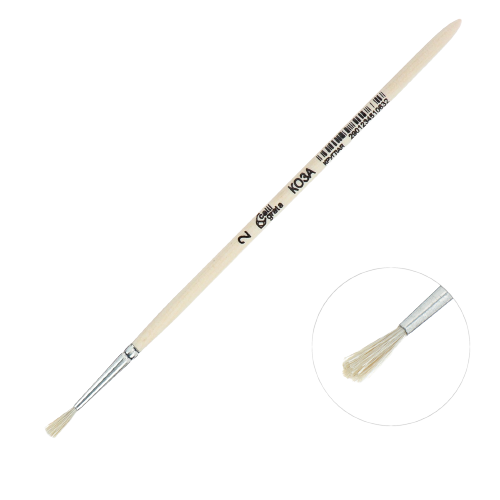 Round Brush Goat No. 2 d-2 mm ; L-12 mm wooden handle Calligrata