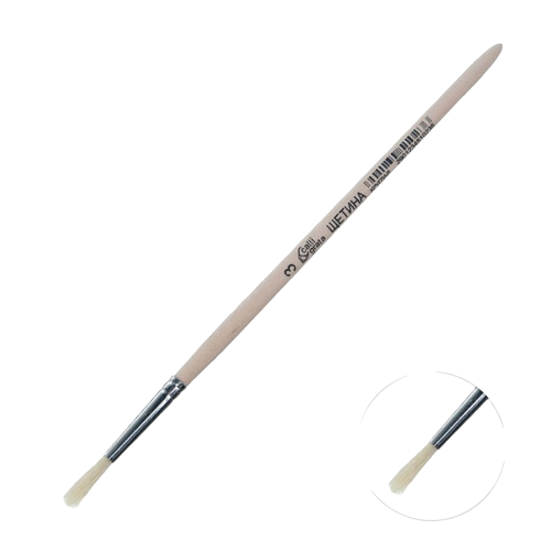 Bristle Brush Round No. 3 d-3 mm; L-16 mm wooden handle Calligrata