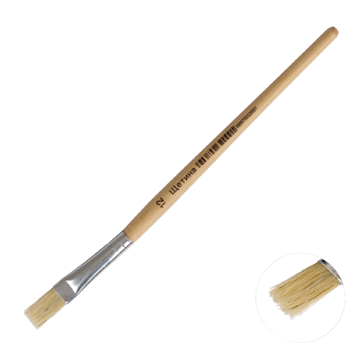 Flat Bristle Brush №12 Wooden Handle