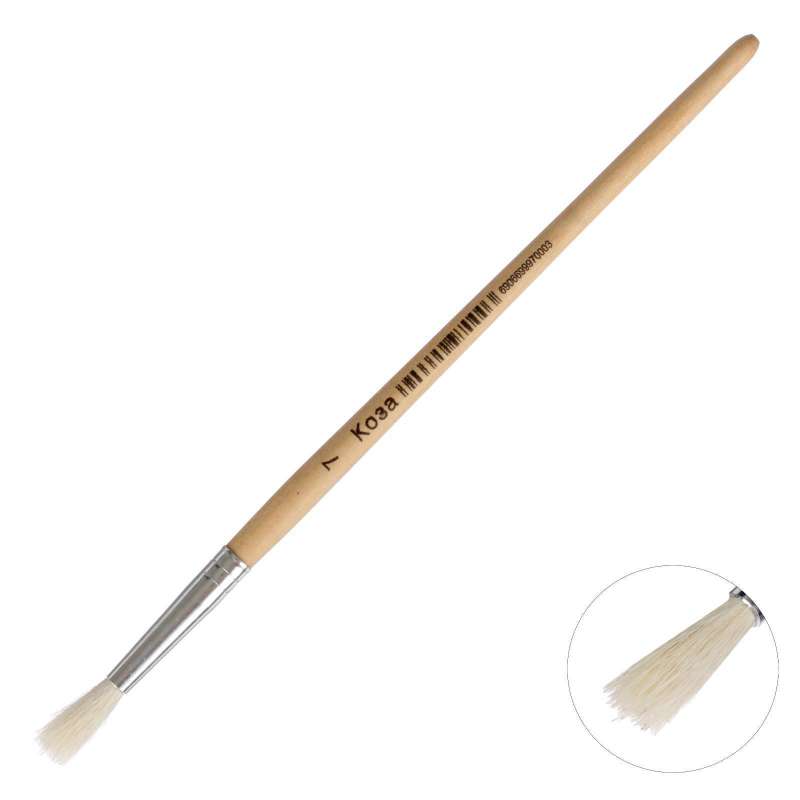 Round Goat Hair Brush No. 7 Wooden Handle