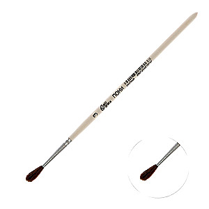 Round Pony Brush No. 3 d-3 mm; L-16 mm wooden handle Calligrata