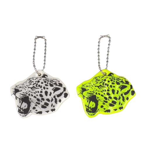Reflective element double-sided leopard 5.5*4.4cm chain MIX