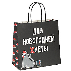 Gift bag New Year's hustle, 22 x 22 x 11 cm