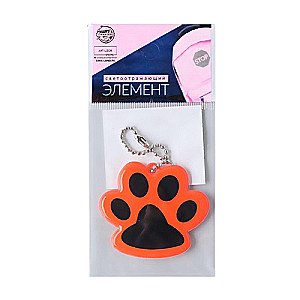 Reflective element paw 5.5*4.8cm orange/black