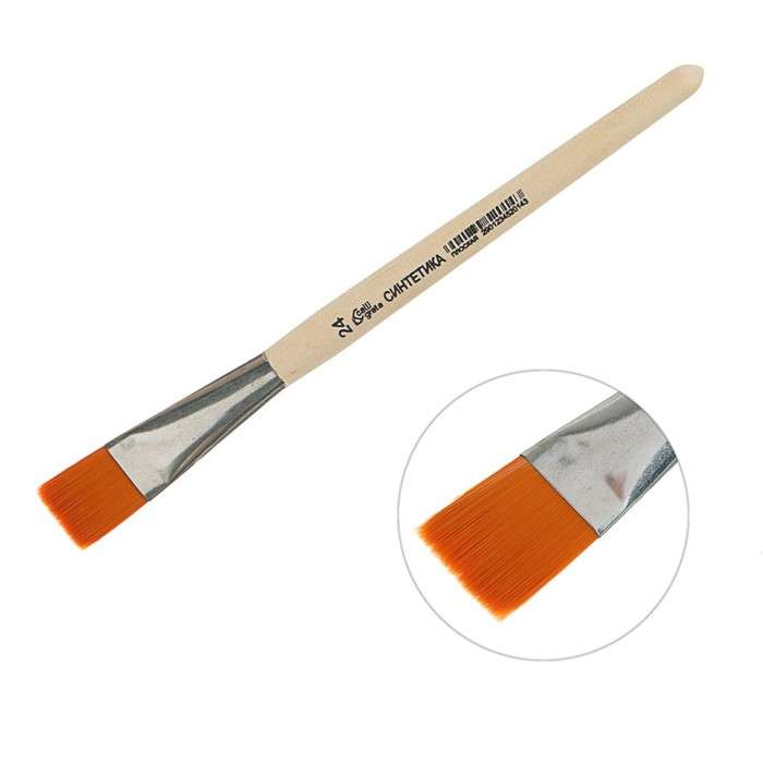 Synthetic Flat Brush No. 24 d-24 mm; L-22 mm wooden handle Calligrata