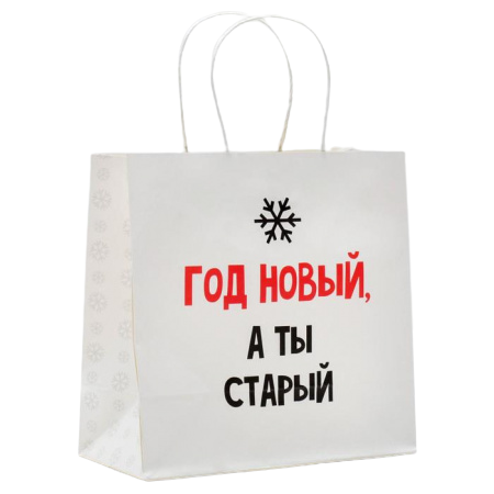 Gift bag New Year, but you are old, 22x 22 x11 cm