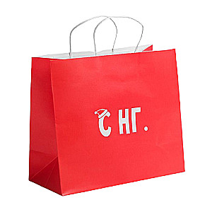 Gift bag kraft Happy New Year, 25 x 22 x 12 cm