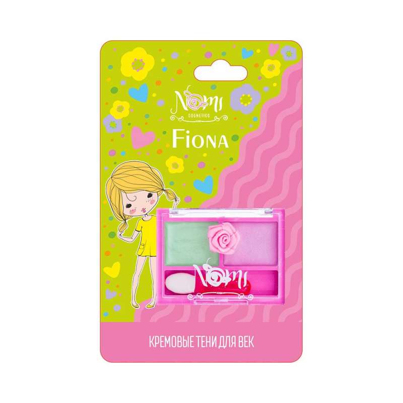 Lily kids cream eyeshadows Fiona 1 pc. green, 1 pc. lilac