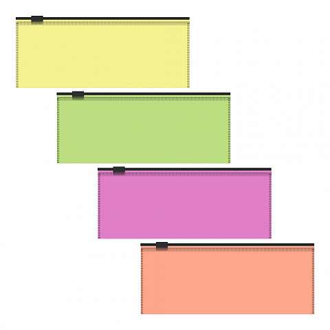 Zip bag ErichKrause® Fizzy Neon, 190x70mm, translucent, assorted
