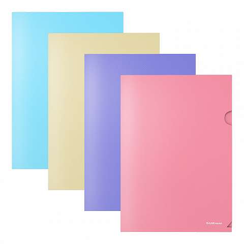 Папка-уголок пластиковая ErichKrause® Diagonal Pastel, A4, непрозрачный, ассорти