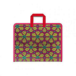 Zip folder plastic with handles ErichKrause® Pink&Yellow Beads, A4+