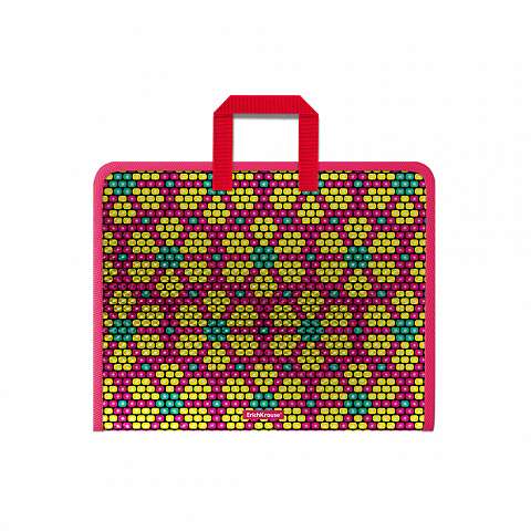 Zip folder plastic with handles ErichKrause® Pink&Yellow Beads, A4+
