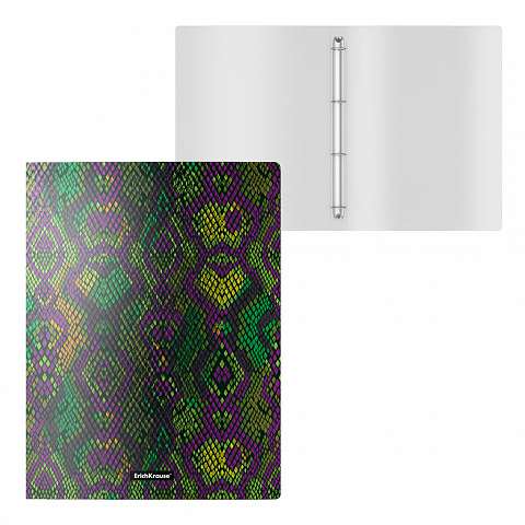 Folder with 4 rings plastic ErichKrause® Tropical Python, 24mm, A4