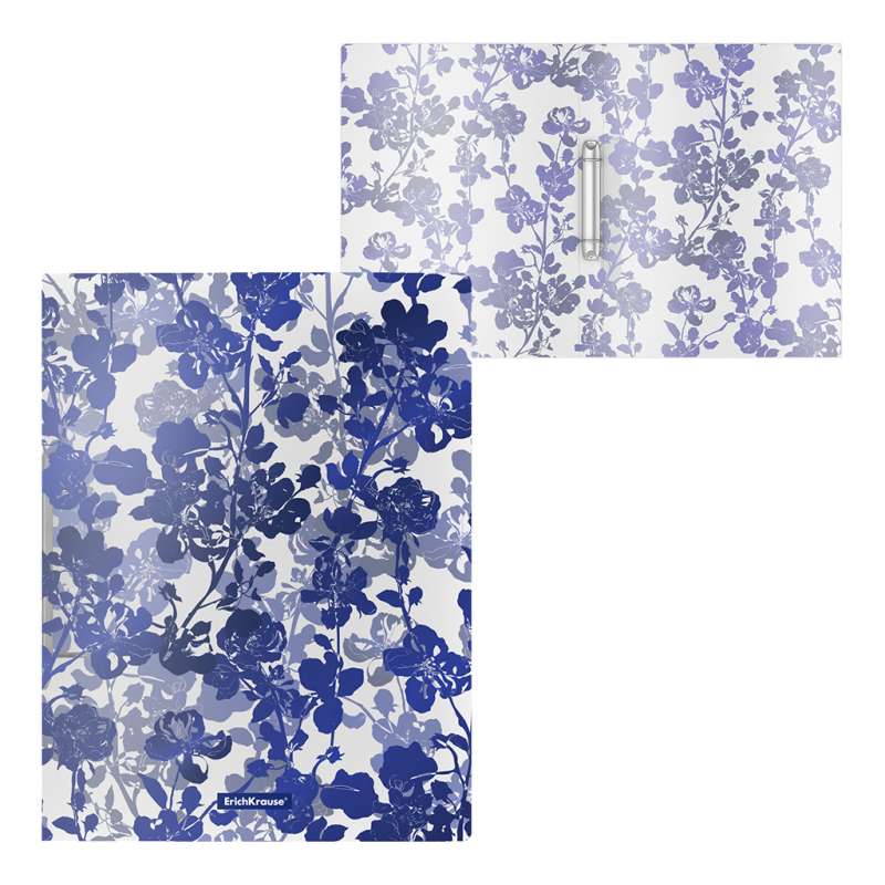 Plastic Folder with 2 Rings ErichKrause® Crystal Flowers, 24mm, A4
