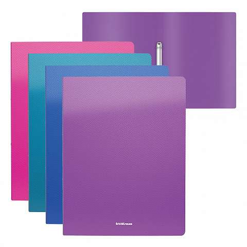 Ring binder plastic ErichKrause® Diagonal Vivid, 35mm, A4, assorted