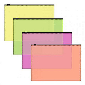 Plastic Zip Bag ErichKrause® Fizzy Neon, B5, semi-transparent, assortment