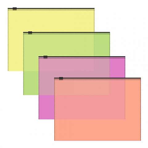 Plastic Zip Bag ErichKrause® Fizzy Neon, B5, semi-transparent, assortment