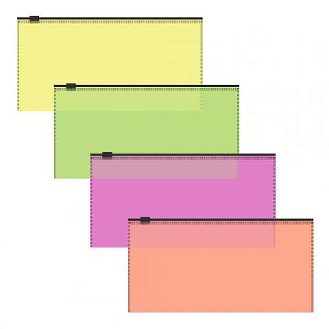 Zip bag plastic ErichKrause® Fizzy Neon, Travel, semi-transparent, assorted