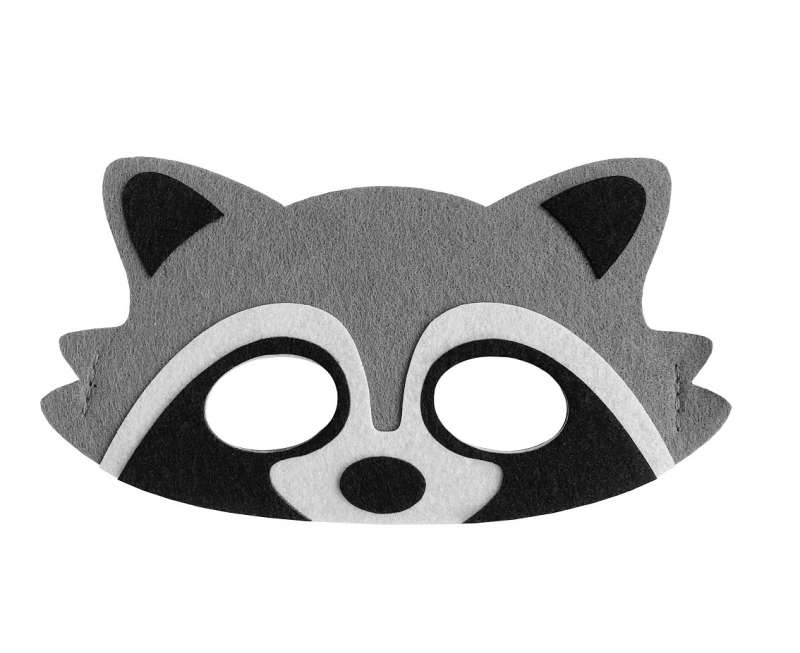 Felt Mask - Raccoon, size 18 x 9.5 cm