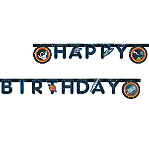 Rocket Space Festive Garland - Happy Birthday