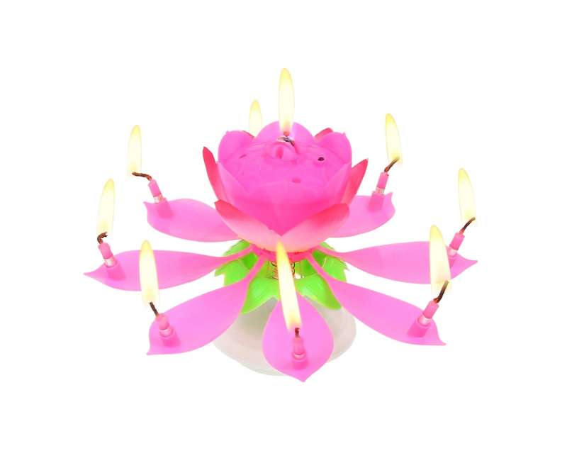 Flower Candle with Music, Pink