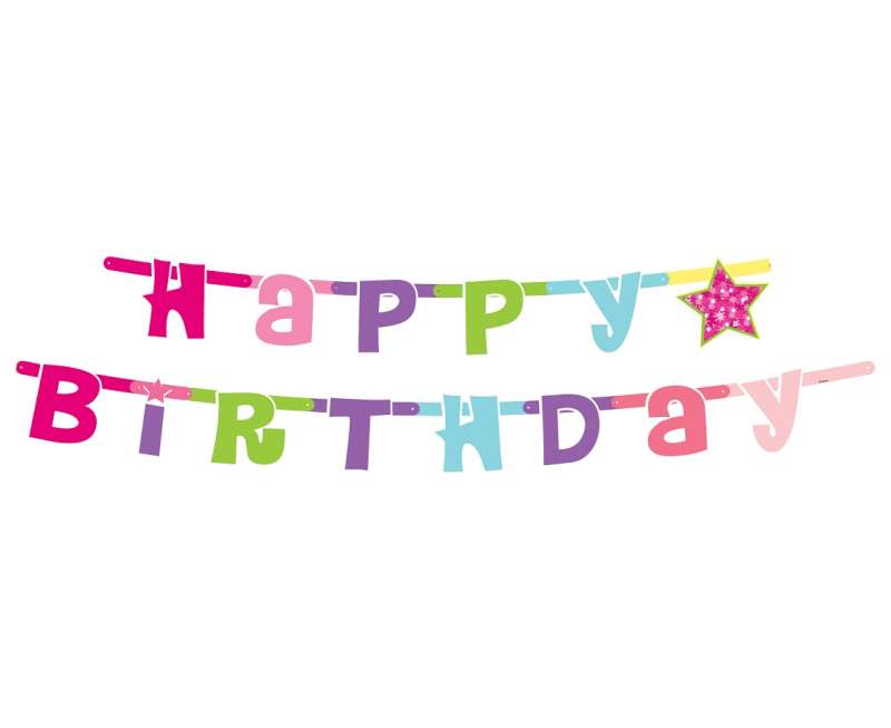 Happy Birthday Festive Garland - pink