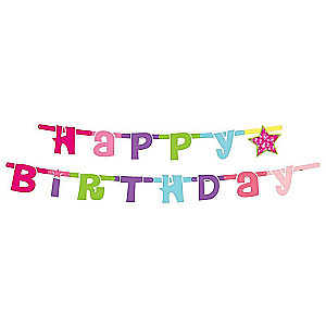 Happy Birthday Festive Garland - pink