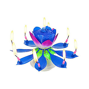 Flower Candle with Music, Blue