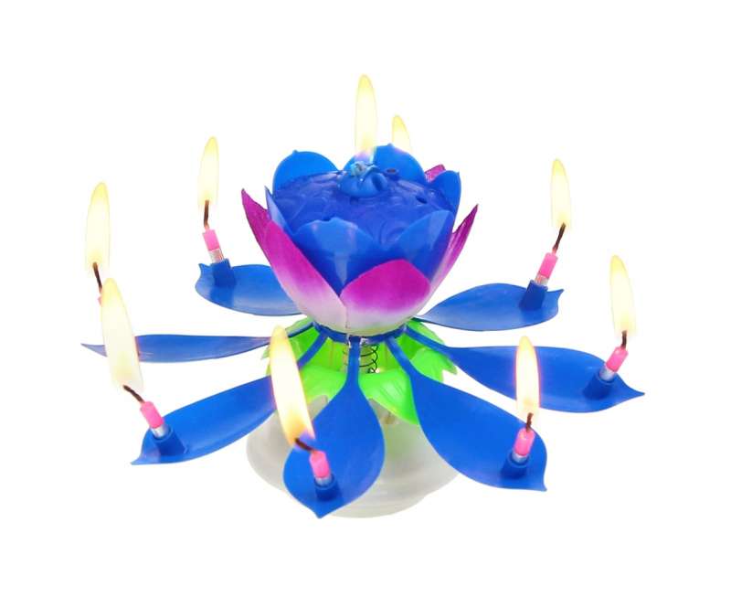 Flower Candle with Music, Blue