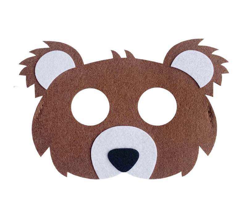 Felt mask - Bear, size 18 x 12 cm