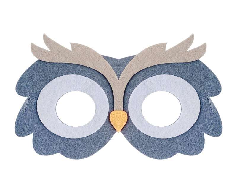 Felt mask - Owl, size 18 x 11 cm