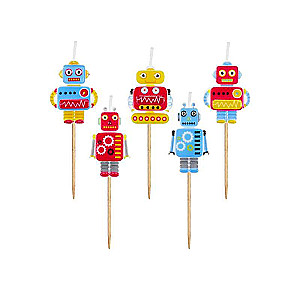 Robot Candle Set, 5 pcs