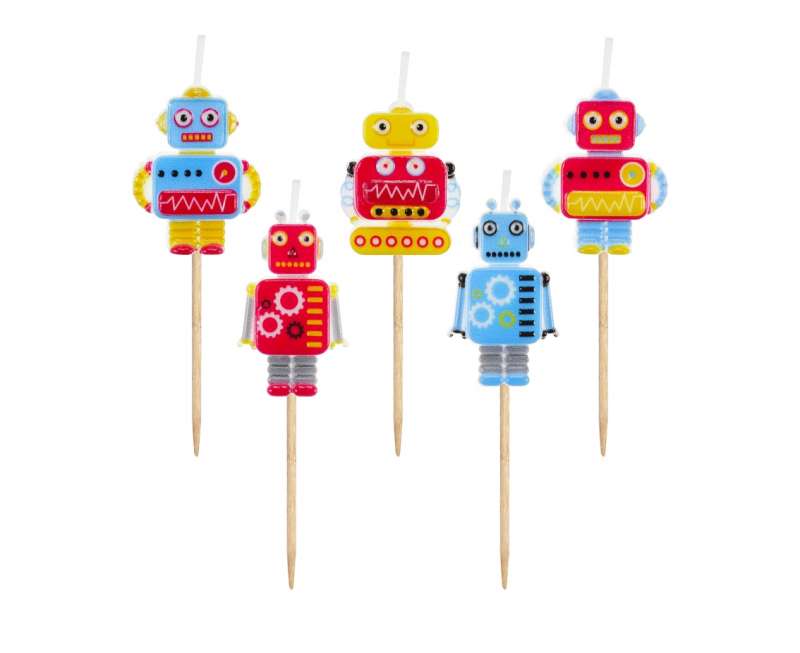 Robot Candle Set, 5 pcs