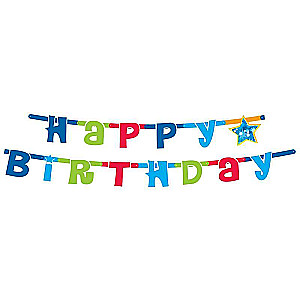 Happy Birthday Garland - blue
