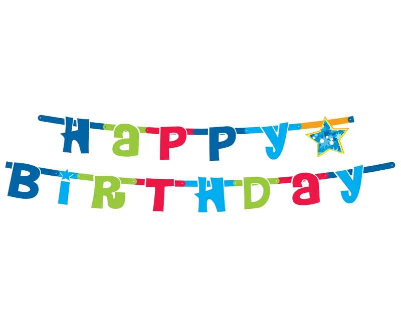 Happy Birthday Garland - blue