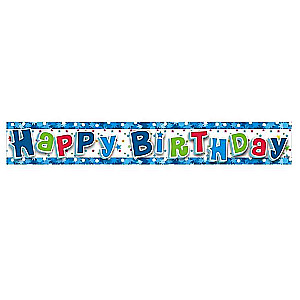 Happy Birthday festive garland - blue; 1.8 m