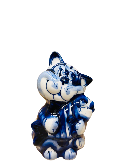Porcelain figurine 2023 9*13cm Cat-Fisherman
