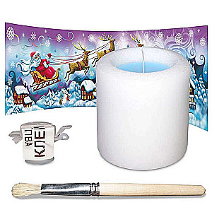 Craft Set Candle in Decoupage Technique