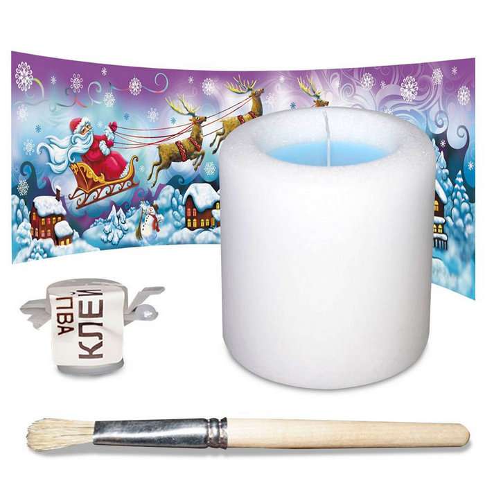 Craft Set Candle in Decoupage Technique