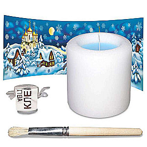 Creative Set Candle in Decoupage Technique