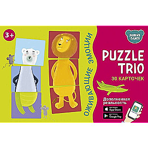 Board game Puzzle Trio. Living Emotions 30 Cards