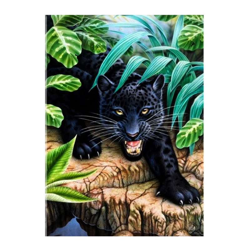 Diamond Mosaic 30x40 cm frame 33x43 cm BLACK PANTHER
