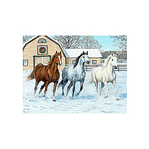 Diamond mosaic THREE HORSES IN WINTER, 40x50 cm