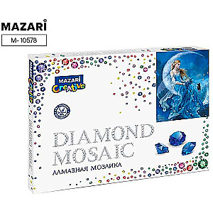 Diamond mosaic 30x40 cm frame 33x43 cm FAIRY WITH A BLACK CAT