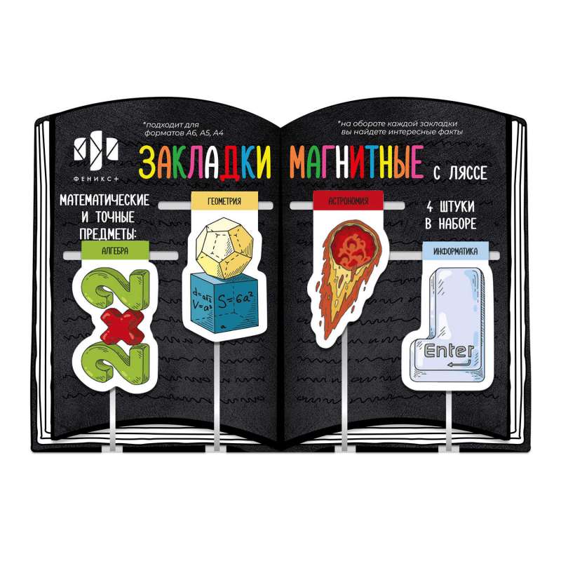 Magnetic Bookmarks Set for Books MATHEMATICAL SUBJECTS