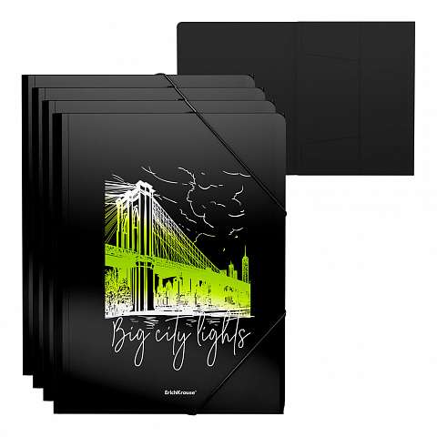 Mappe mit Gummiband aus Kunststoff ErichKrause® Night Lights, A4